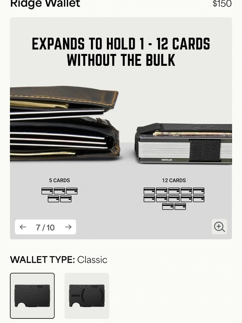 NEW Ridge Carbon Fiber Slim RFID Wallet & Black Money Clip
